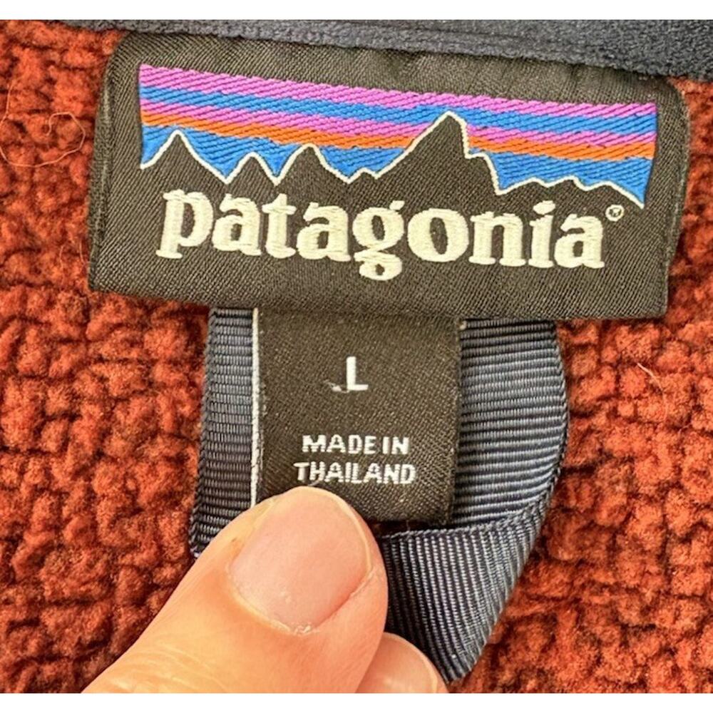 Patagonia Men’s 1/2 Zip Fleece Pullover Jacket Size L Red Blue N2 - Picture 3 of 8